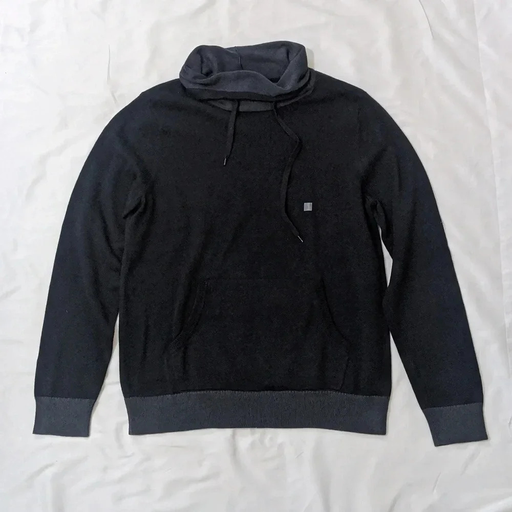 NWT Express Drawstring Cowl Neck Sweater, Color Black/Gray Size L